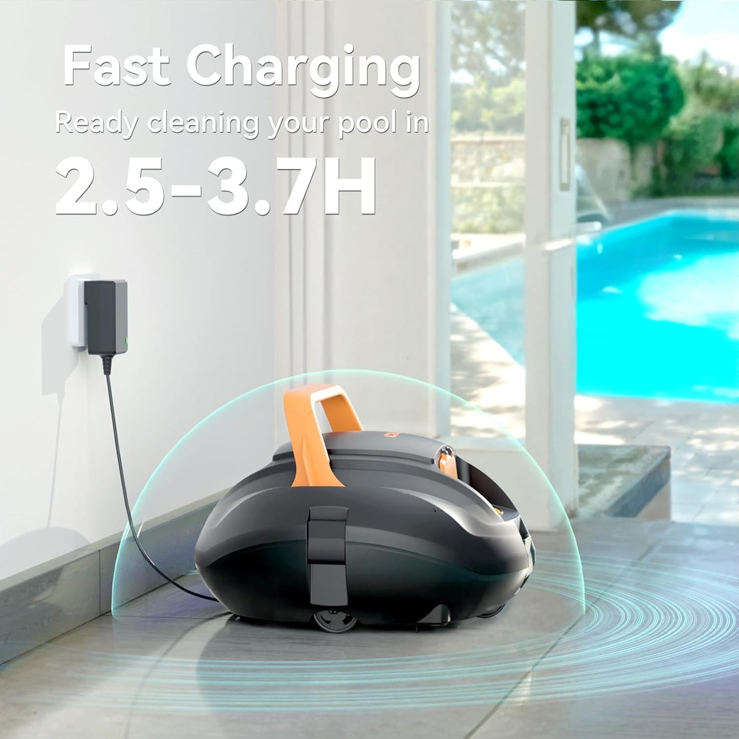 S1 Cordless Pool Vacuum, Automatic Pool Cleaner Robot with 120 Min Runtime, Powerful Dual-Motor, Auto Park, 2 Cleaning Paths, for Above Ground Pools and Flat In-Ground Pools up to 850 Sq.Ft