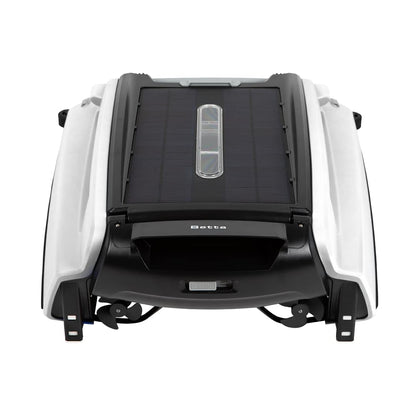 Betta SE Solar Powered Automatic Robotic Pool Surface Skimmer Cleaner with 24/7 Continuous Cleaning Battery Power and Re-Engineered Twin Salt Chlorine Tolerant Motors (Blue)