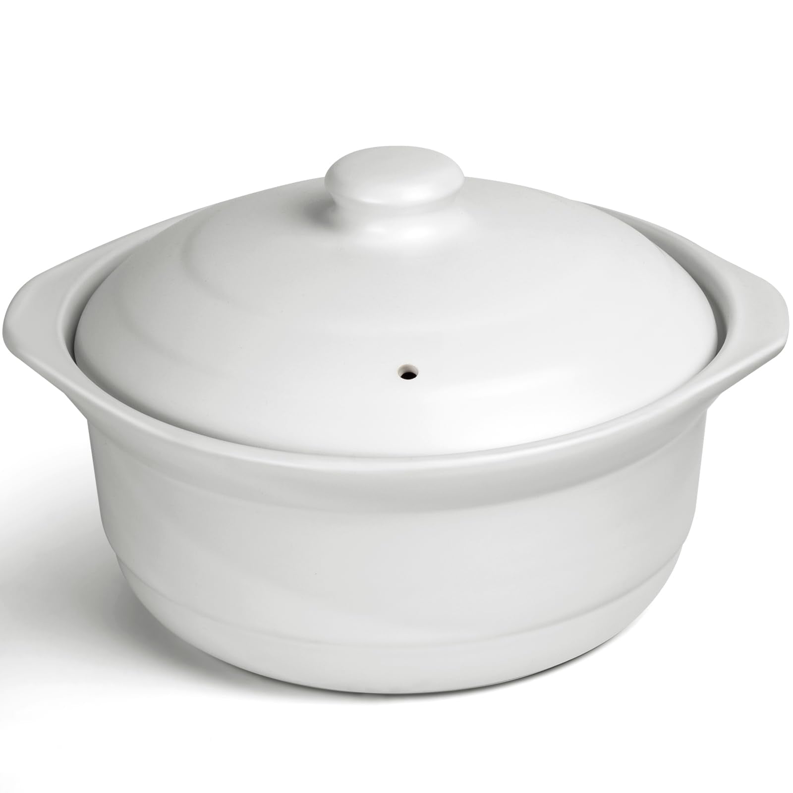 Ceramic Pots with Lid Cookware StockPot Clay Pot for Cooking (Black, 1.9 Quart)