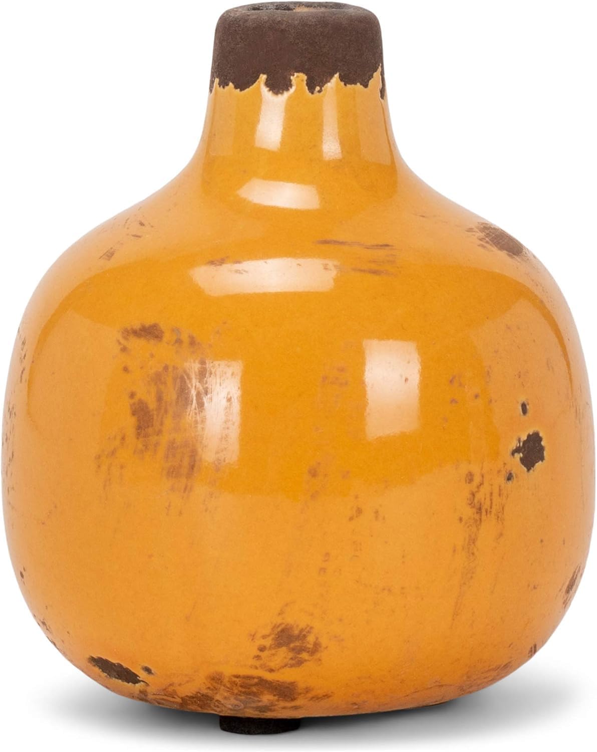 47th & Main Vintage Ceramic Vase Mini, Round Yellow
