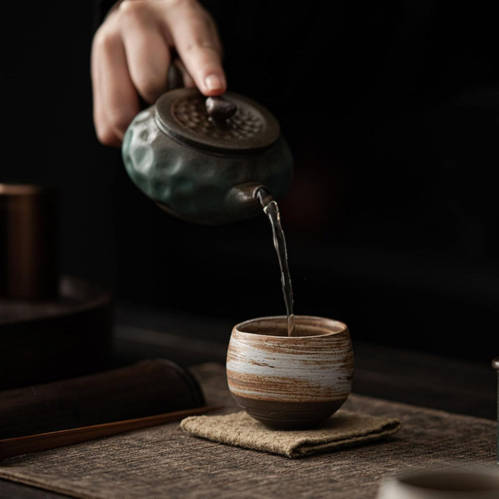 Japanese Tea Cups, Handmade Stone Pottery Tea Cup Wabi Aesthetics Ceramic Matcha Mug Yunomi for Coffee and Tea B 1 Pc