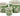 Galt International Green & White Floral Porcelain Ceramic Decorative Flower Pot 8"/6"/4.5" Garden Pots Chinese Asian Design - Set of 3 Green Fluted
