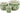 Galt International Green & White Floral Porcelain Ceramic Decorative Flower Pot 8"/6"/4.5" Garden Pots Chinese Asian Design - Set of 3 Green Fluted