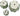 Galt International Green & White Floral Porcelain Ceramic Decorative Flower Pot 8"/6"/4.5" Garden Pots Chinese Asian Design - Set of 3 Green Fluted