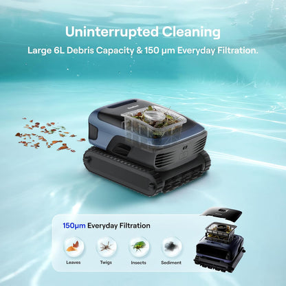 Beatbot Sora 70 Pool Vacuum Robot, 360° Top-to-Bottom Cleaning, Smart Surface Parking, 6L Capacity, 6800GPH Super Power for Above & In-Ground Pools Up to 3,200 sq. ft, Midnight Blue