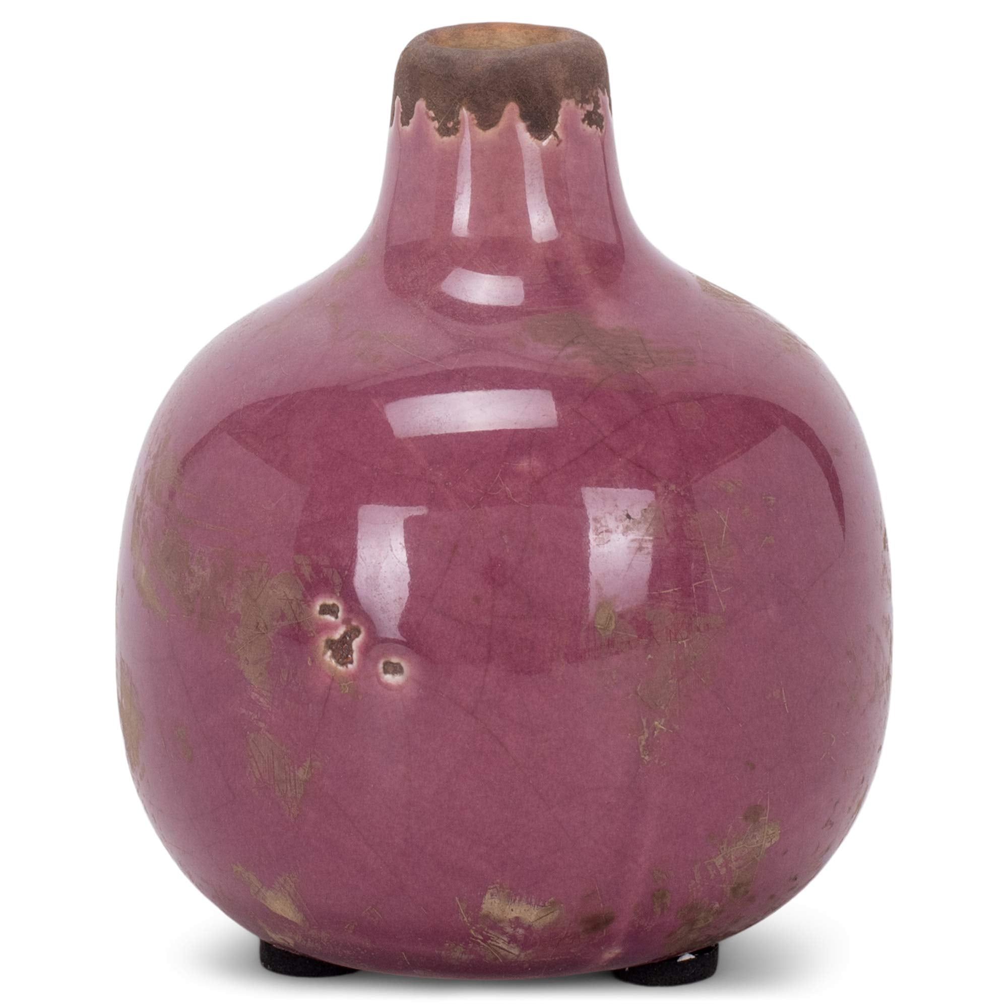 47th & Main Vintage Ceramic Vase Mini, Round Yellow