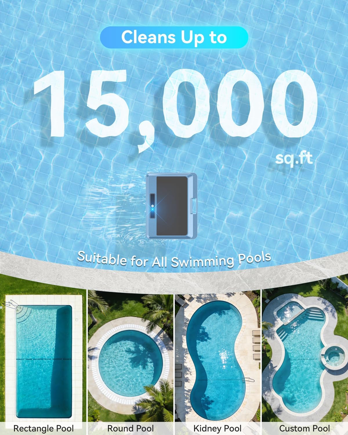 2026 Upgraded F1T Solar Powered Robotic Pool Skimmer Surface Cleaner with APP Support Dual Charging Options Smart Obstacle Avoidance 24/7 Continuous Cleaning Ideal for Above Ground Pool