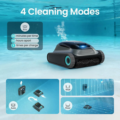 Aiper Scuba S1 Robotic Pool Cleaner, Wall & Waterline Cleaning, Cordless Pool Robot with 4 Modes, Smarter Navigation with High-Precision Sensors, for All Inground & Above Ground Pools (2024)