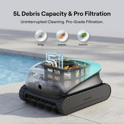 Beatbot Sora 10 Cordless Pool Vacuum Robot for Inground & Above Ground Pools, 6800 GPH Suction, Floor/Wall/Waterline/Shallow Area Cleaning, Waterline Parking, 300 Mins Runtime, Mint Green