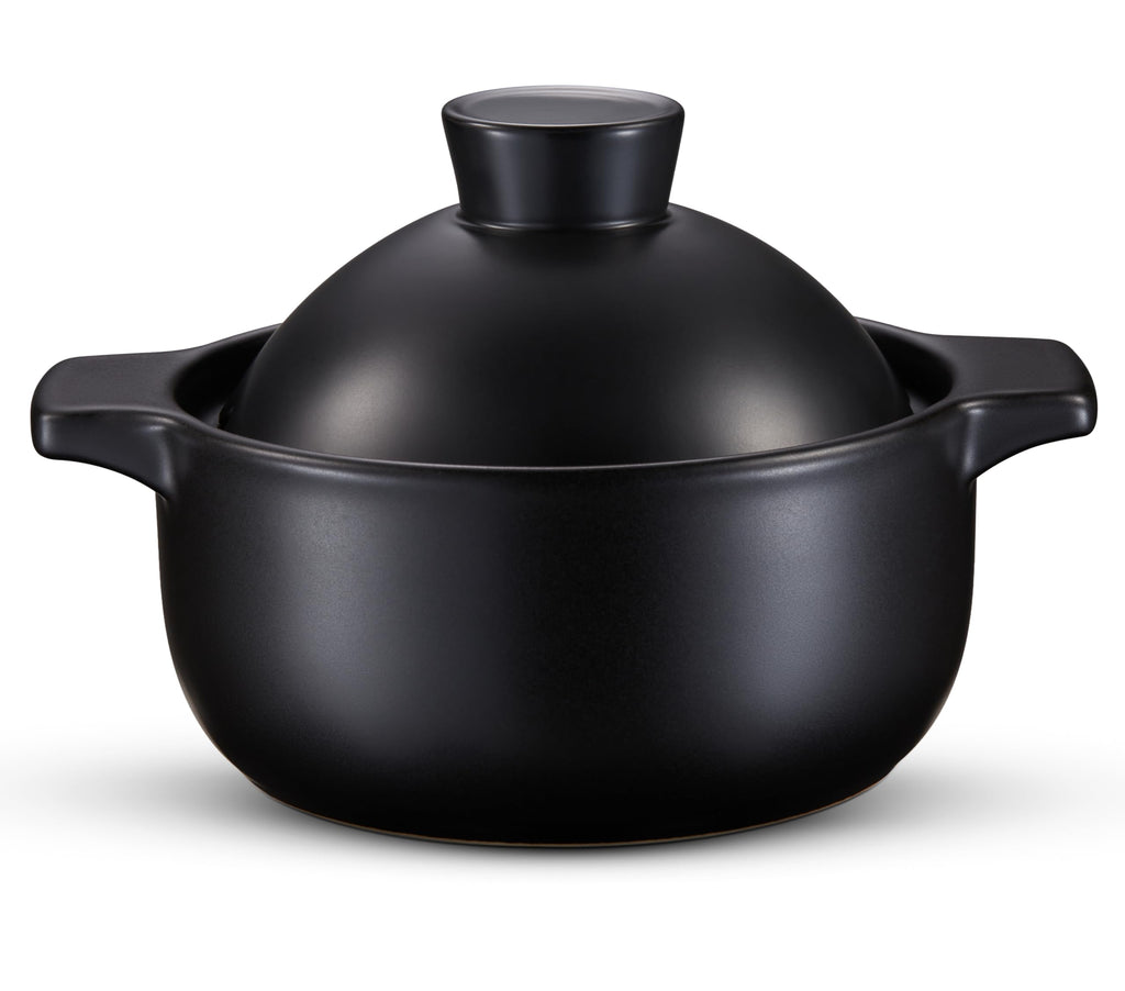 Kook Korean Dolsot Pot Set, Bowl with Lid, for Cooking Bibimbap, Kimchi, Hot Pot, Soups and Stews, Oven and Dishwasher Safe, 38 oz, Black