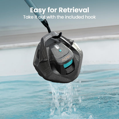 AIPER Seagull SE 2025 Cordless Robotic Pool Cleaner with LED Indicator, Self-Parking Technology, Lasts 90 Mins Runtime, Ideal for Above-Ground Pool up to 40 Feet, Grey & Teal