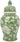 Galt International 14" Green & White Floral Ceramic Porcelain Ginger Jar Floral Home Décor Jar Urn Shape Vase
