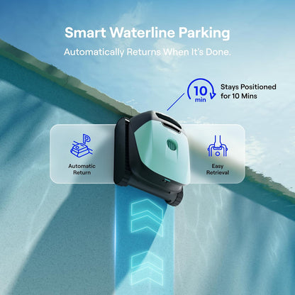 Beatbot Sora 10 Cordless Pool Vacuum Robot for Inground & Above Ground Pools, 6800 GPH Suction, Floor/Wall/Waterline/Shallow Area Cleaning, Waterline Parking, 300 Mins Runtime, Mint Green