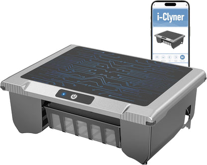 T1B Solar Powered Pool Skimmer Robot, Automatic Robotic Pool Surface Skimmer Cleaner with 24/7 Cleaning, Dual Charging Modes, Auto-Dock, Above-Ground & Inground Pools (Gray)