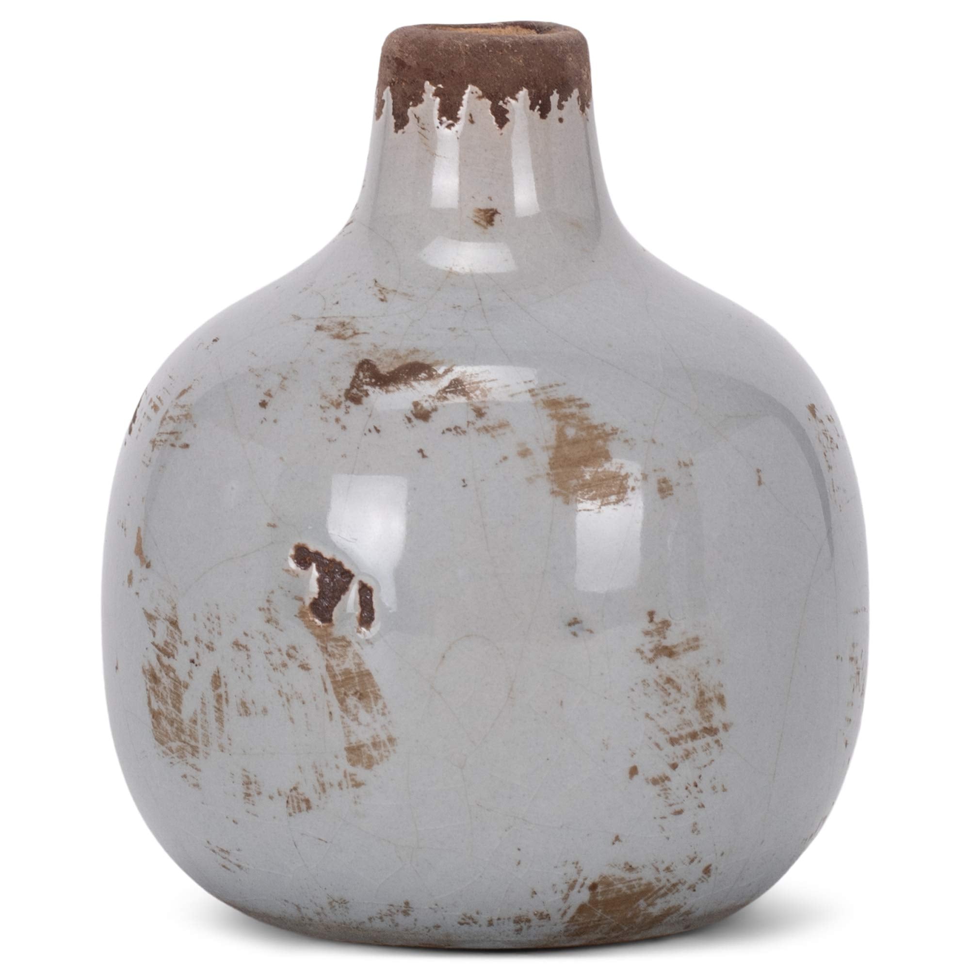 47th & Main Vintage Ceramic Vase Mini, Round Yellow