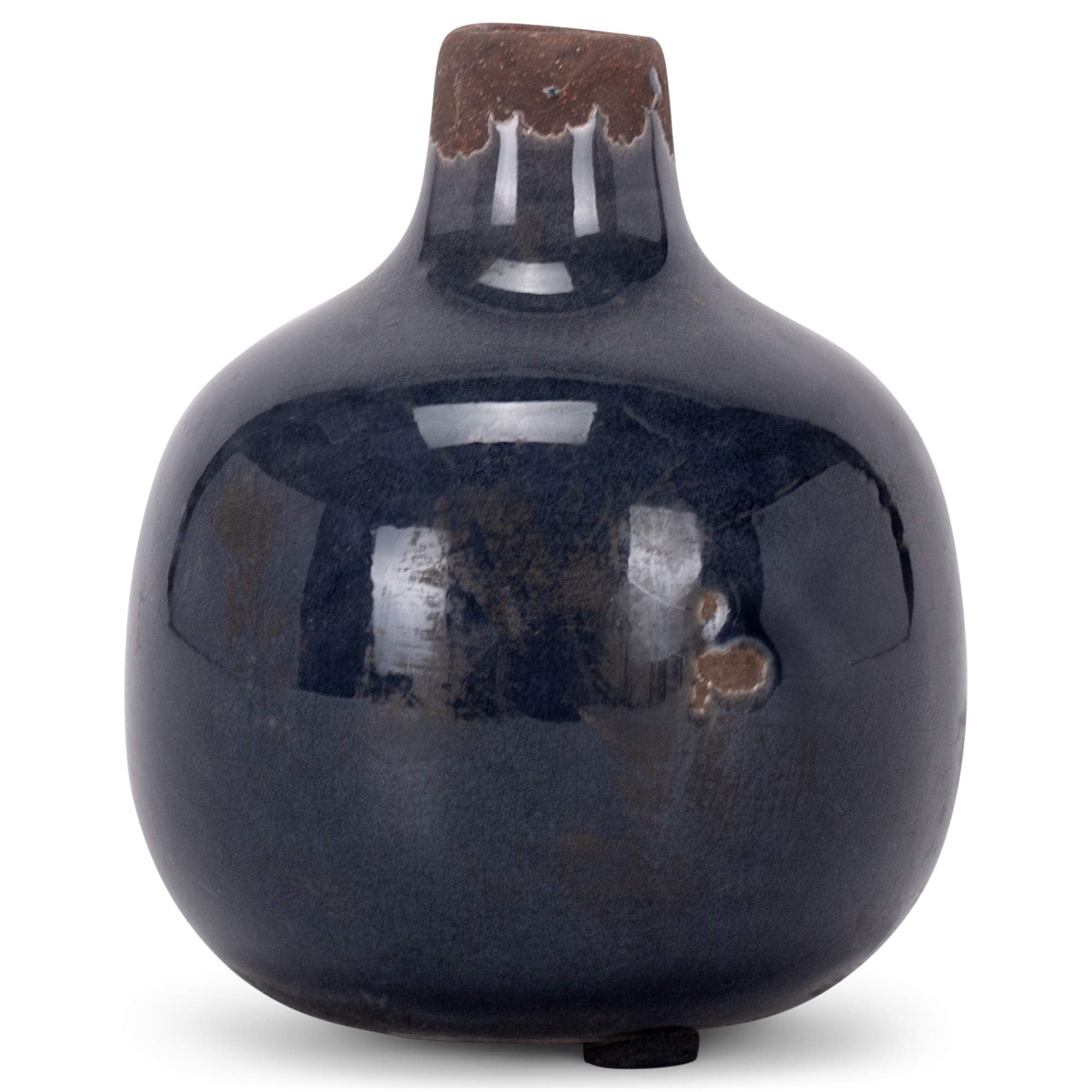 47th & Main Vintage Ceramic Vase Mini, Round Yellow