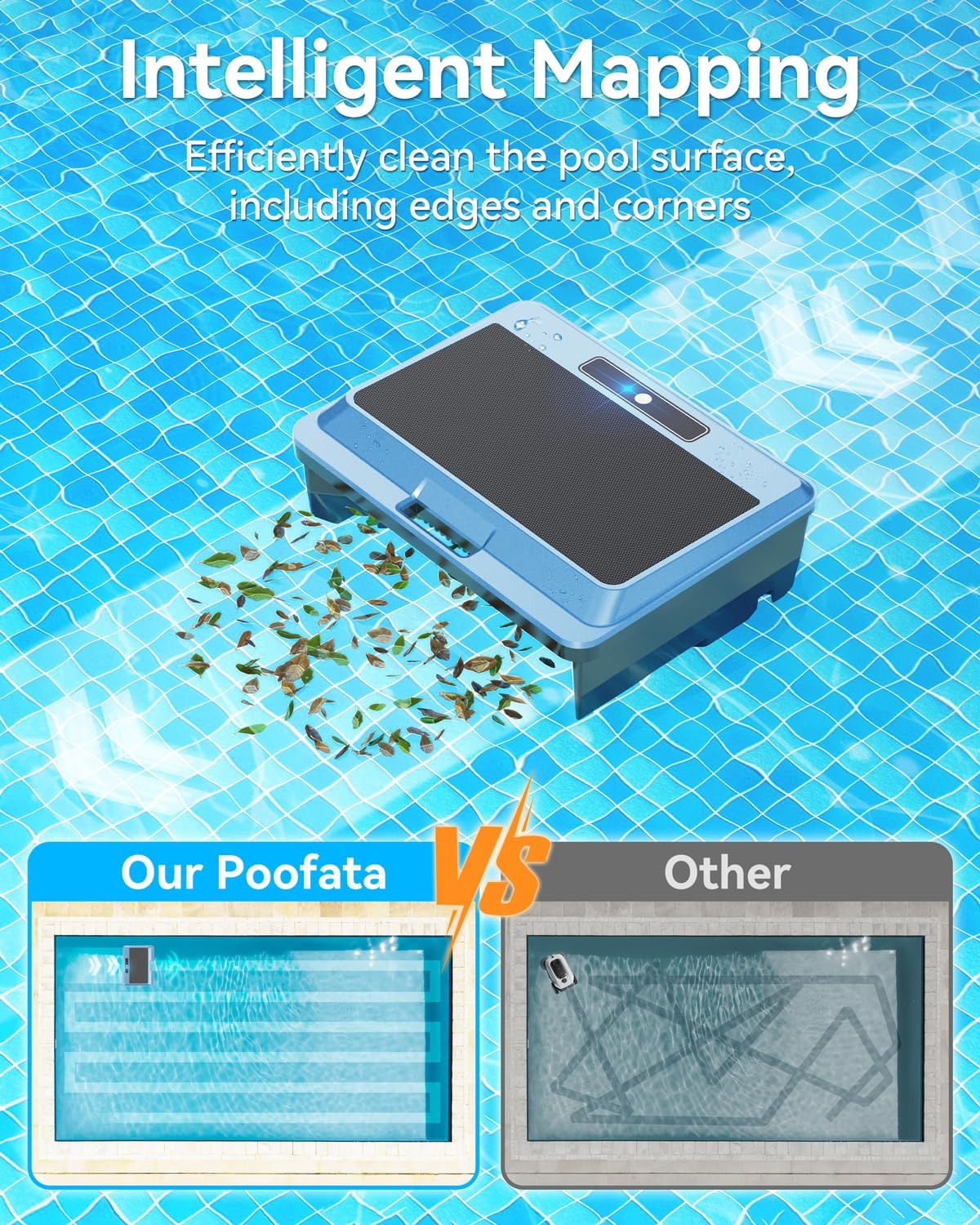 2026 Upgraded F1T Solar Powered Robotic Pool Skimmer Surface Cleaner with APP Support Dual Charging Options Smart Obstacle Avoidance 24/7 Continuous Cleaning Ideal for Above Ground Pool