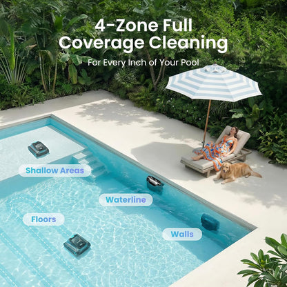 Aiper Scuba S1 Robotic Pool Cleaner, Wall & Waterline Cleaning, Cordless Pool Robot with 4 Modes, Smarter Navigation with High-Precision Sensors, for All Inground & Above Ground Pools (2024)
