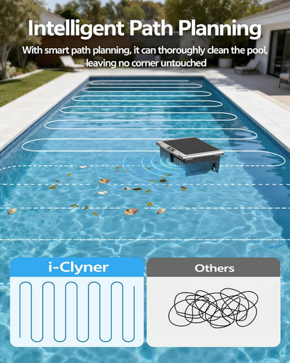 T1B Solar Powered Pool Skimmer Robot, Automatic Robotic Pool Surface Skimmer Cleaner with 24/7 Cleaning, Dual Charging Modes, Auto-Dock, Above-Ground & Inground Pools (Gray)