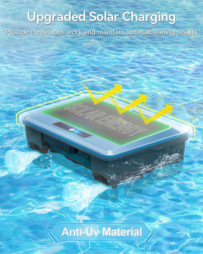 2026 Upgraded F1T Solar Powered Robotic Pool Skimmer Surface Cleaner with APP Support Dual Charging Options Smart Obstacle Avoidance 24/7 Continuous Cleaning Ideal for Above Ground Pool