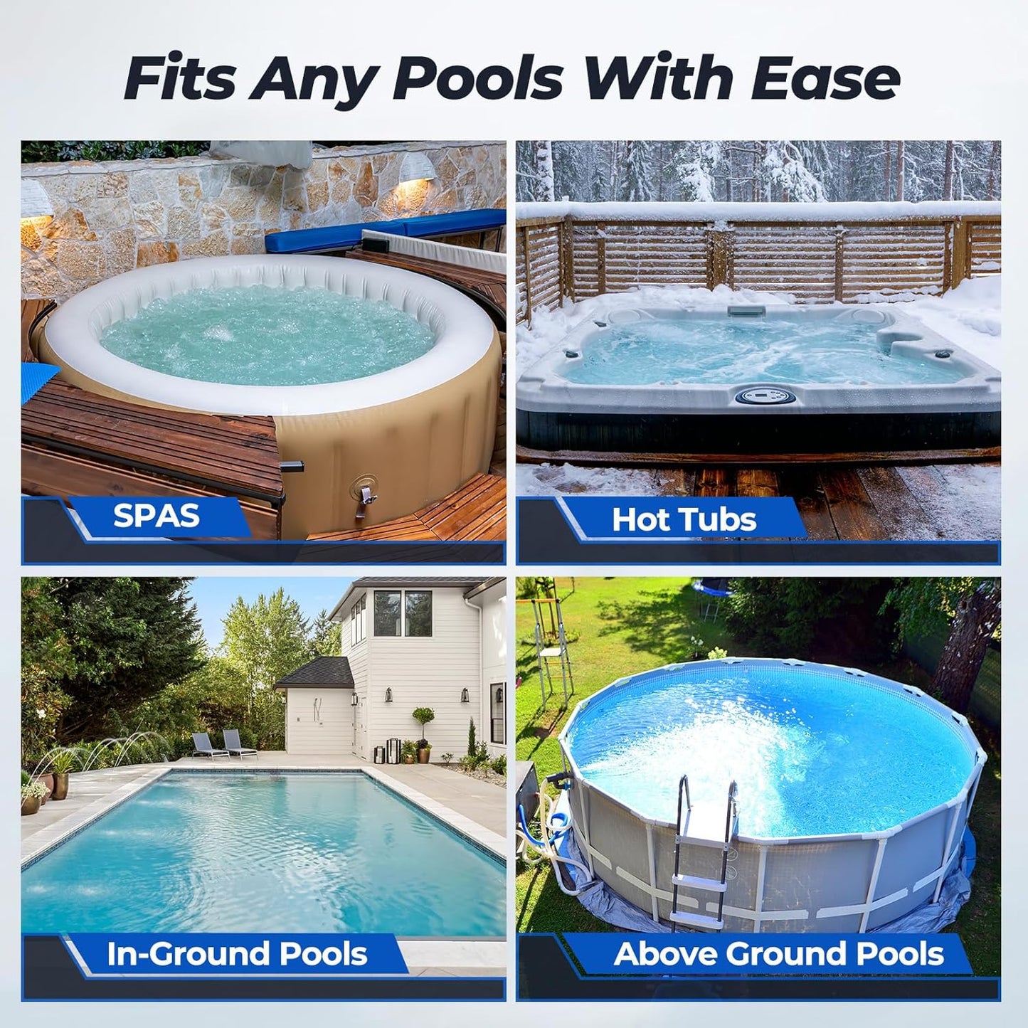 Handheld Pool Vacuum, JESIMAIK Rechargeable Pool Vacuum Cleaner with 18.5 GPM, 60 Min Runtime, Telescopic Pole, Ideal Cordless Pool Vacuum for Above Ground Pool, Inground Pool, Spas, Hot Tubs