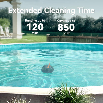 S1 Cordless Pool Vacuum, Automatic Pool Cleaner Robot with 120 Min Runtime, Powerful Dual-Motor, Auto Park, 2 Cleaning Paths, for Above Ground Pools and Flat In-Ground Pools up to 850 Sq.Ft