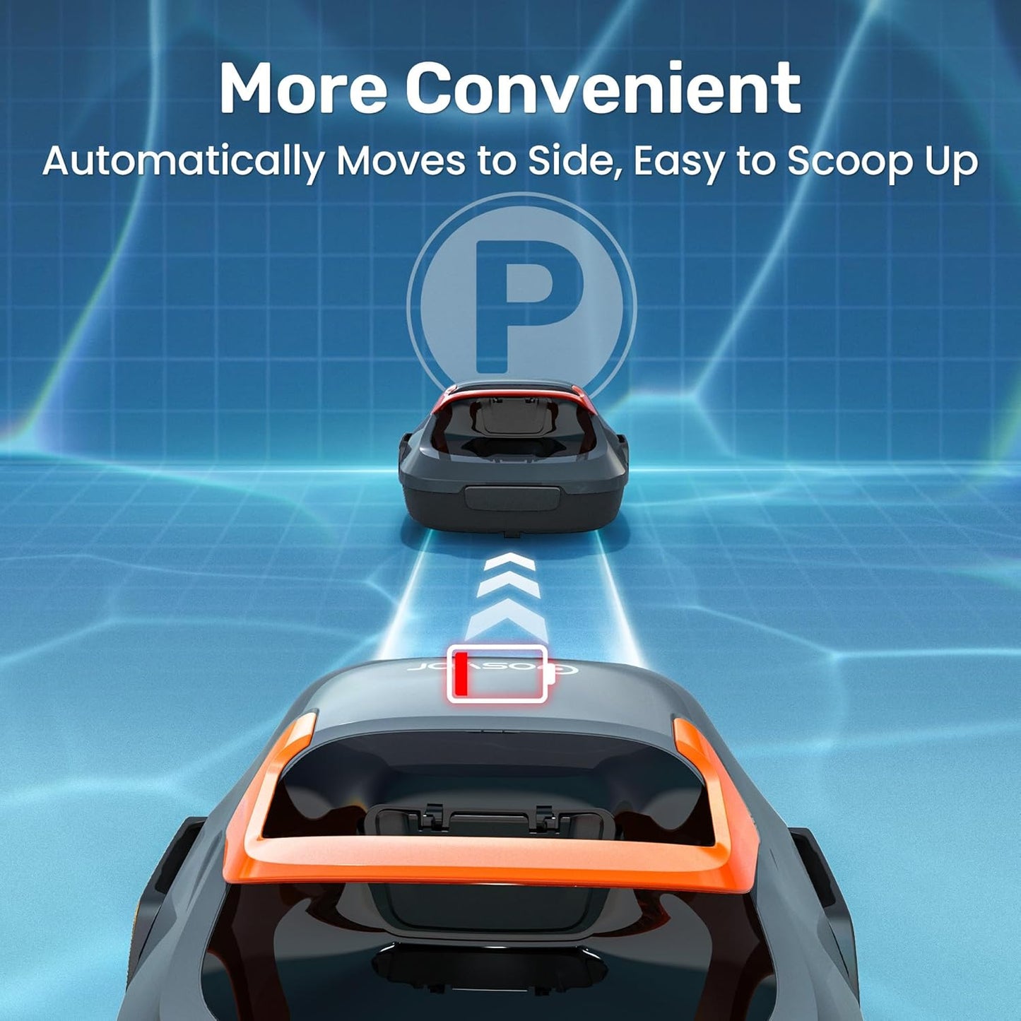 Gosvor LiteVac 800 Robotic Pool Cleaner, Pool Vacuum for Above Ground Pool Lasts 90 Mins, Self-Parking Design, 7.5 lbs Lightweight, Suitable for Flat Pools up to 860 sq. ft, Orange