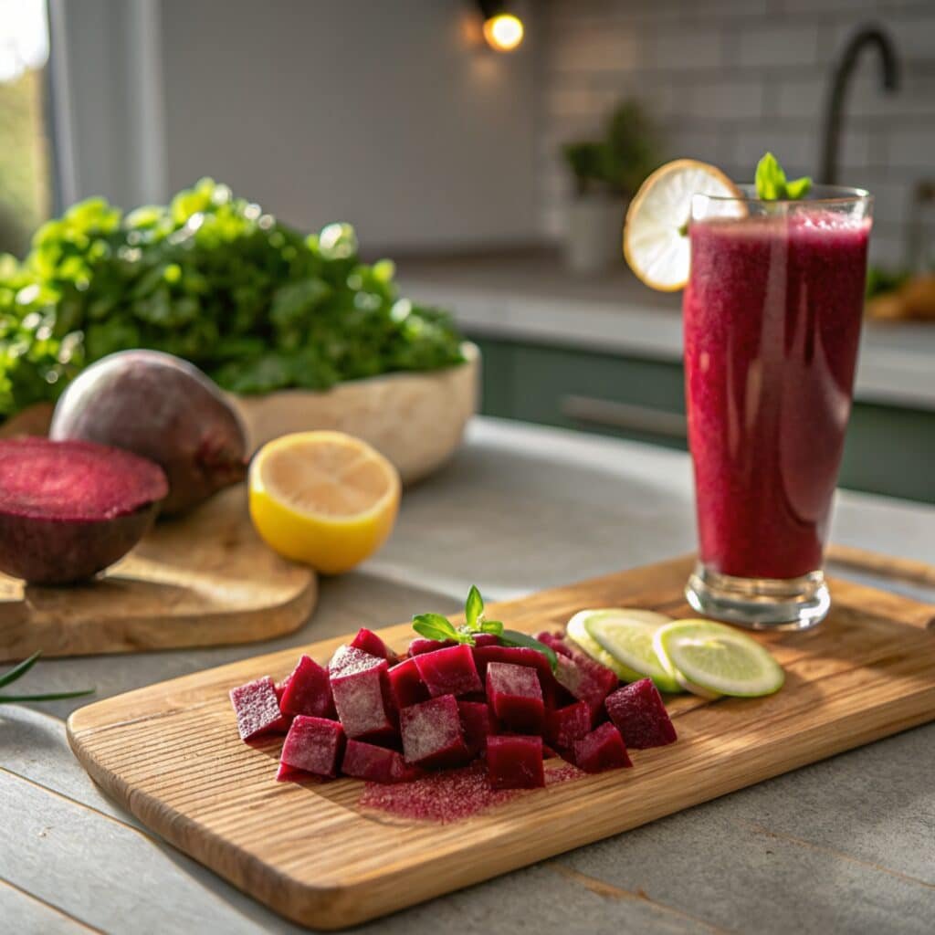 Fatigue Fighter Beetroot Juice ready for serving