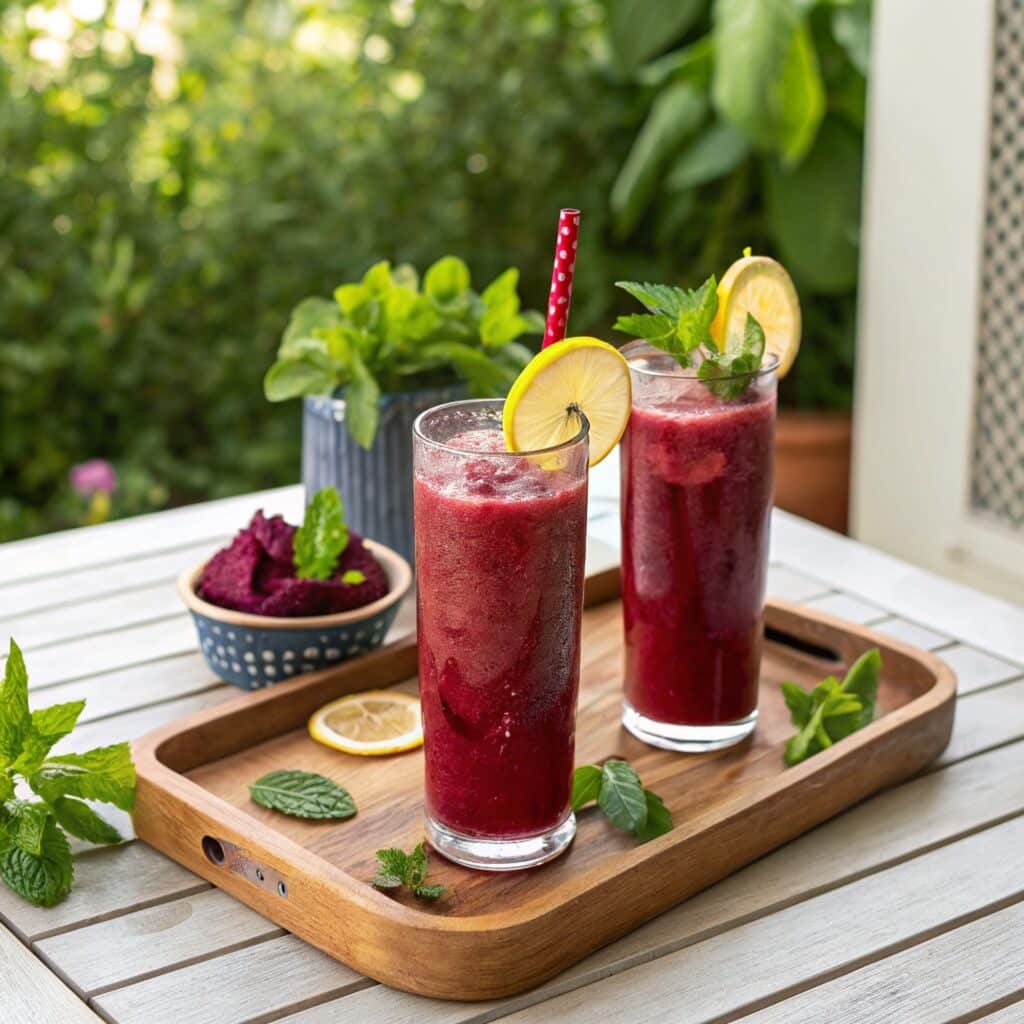 Step 4 in preparing Fatigue Fighter Beetroot Juice